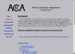 screenshot of African Caribbean Association webpage